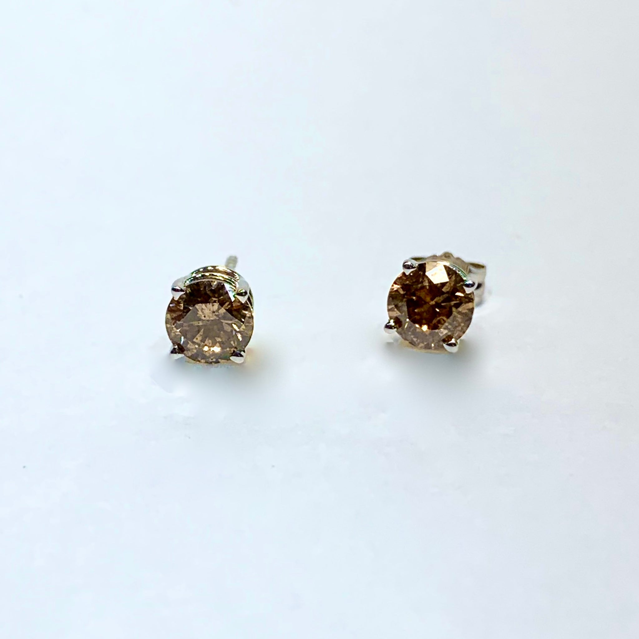 Gemstone Chocolate Diamond Earrings BROWN DIAMOND STUD EARRINGS