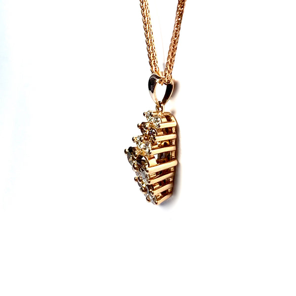 BROWN AND WHITE DIAMOND PENDANT
