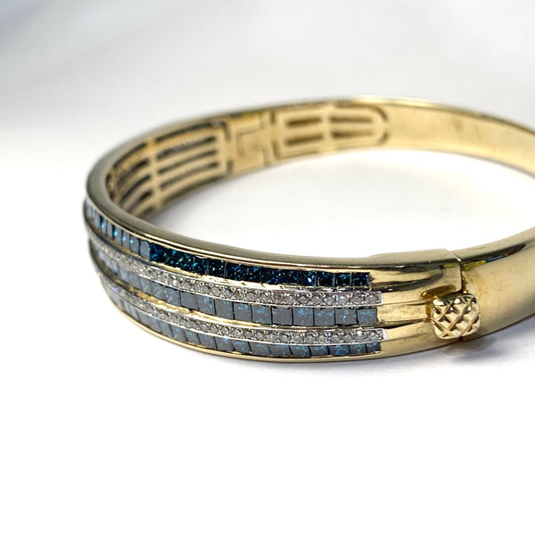 BLUE DIAMOND BANGLE BRACELET