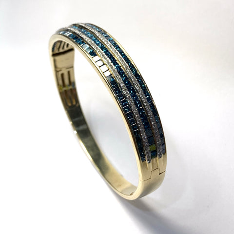 BLUE DIAMOND BANGLE BRACELET