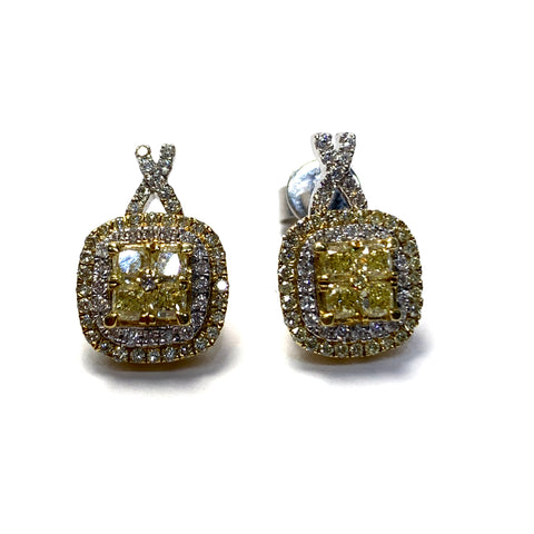 NATURAL YELLOW DIAMOND EARRINGS