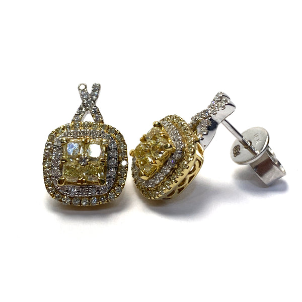 NATURAL YELLOW DIAMOND EARRINGS