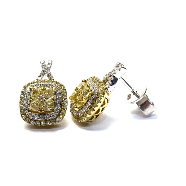 NATURAL YELLOW DIAMOND EARRINGS