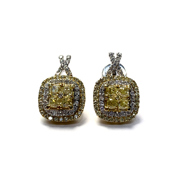 NATURAL YELLOW DIAMOND EARRINGS