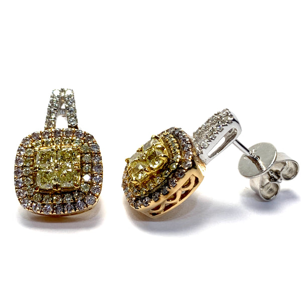 NATURAL YELLOW DIAMOND EARRINGS