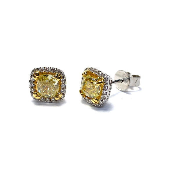 NATURAL YELLOW DIAMOND EARRINGS