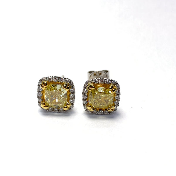 NATURAL YELLOW DIAMOND EARRINGS
