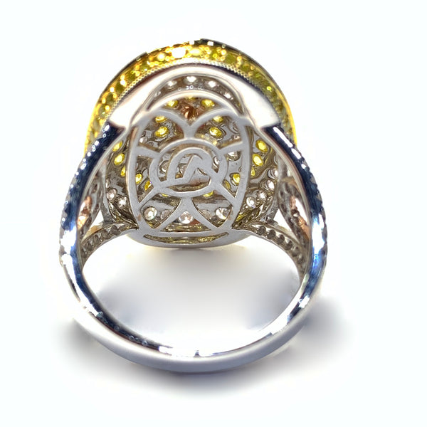 NATURAL YELLOW AND PINK DIAMOND RING