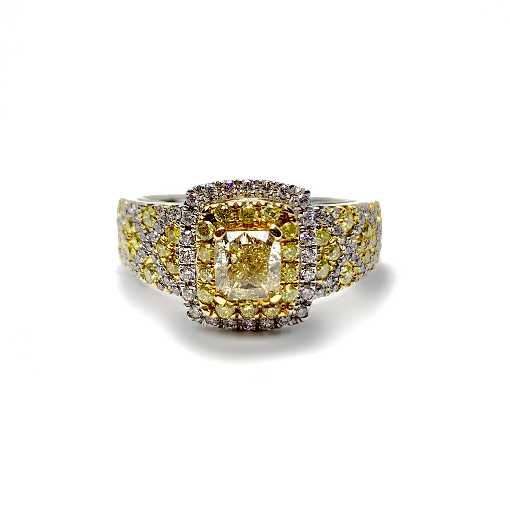 Natural yellow diamond ring deals
