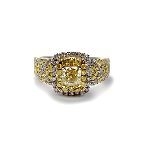 NATURAL YELLOW DIAMOND RING