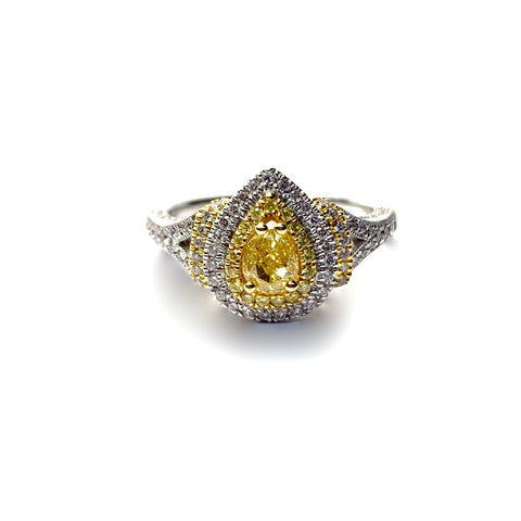 NATURAL YELLOW DIAMOND RING