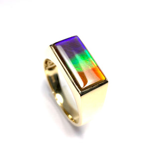 RECTANGULAR SHAPE MEN’S AMMOLITE RING