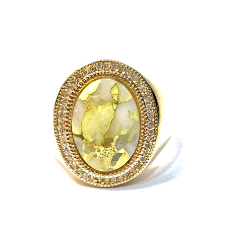 MEN’S GOLD IN QUARTZ RING