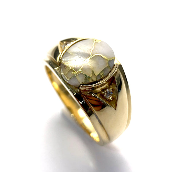 MEN’S GOLD IN QUARTZ RING