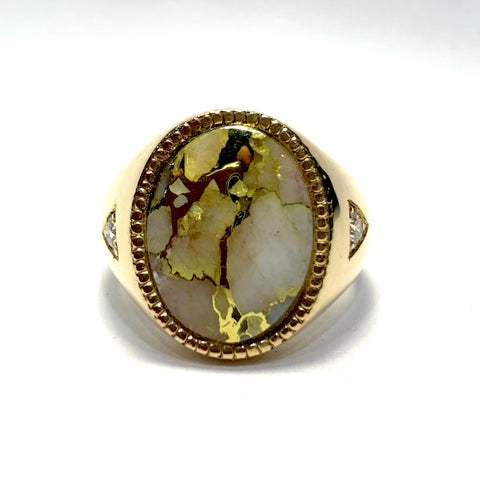 MEN’S GOLD IN QUARTZ RING