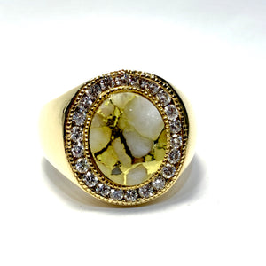 MEN’S GOLD IN QUARTZ RING