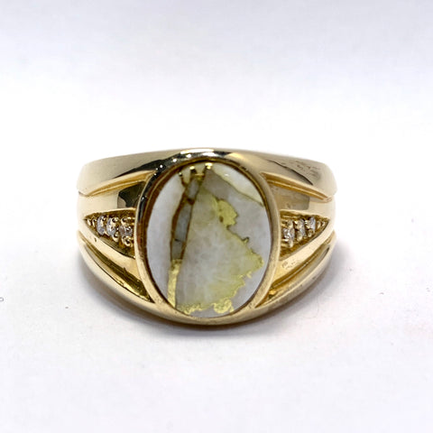 MEN’S GOLD IN QUARTZ RING