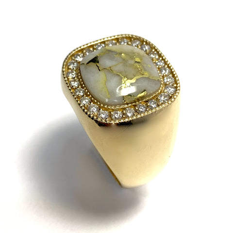 MEN’S GOLD IN QUARTZ RING