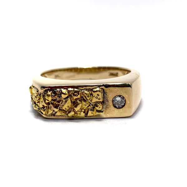 MEN’S GOLD NUGGET RING