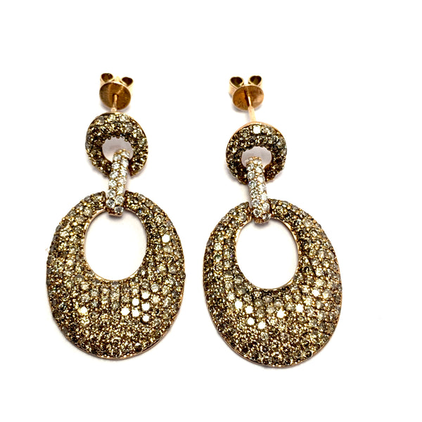 BROWN DIAMOND DANGLE EARRINGS