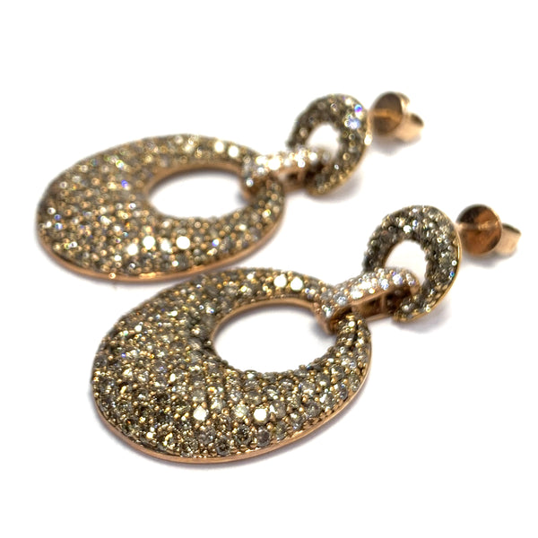 BROWN DIAMOND DANGLE EARRINGS