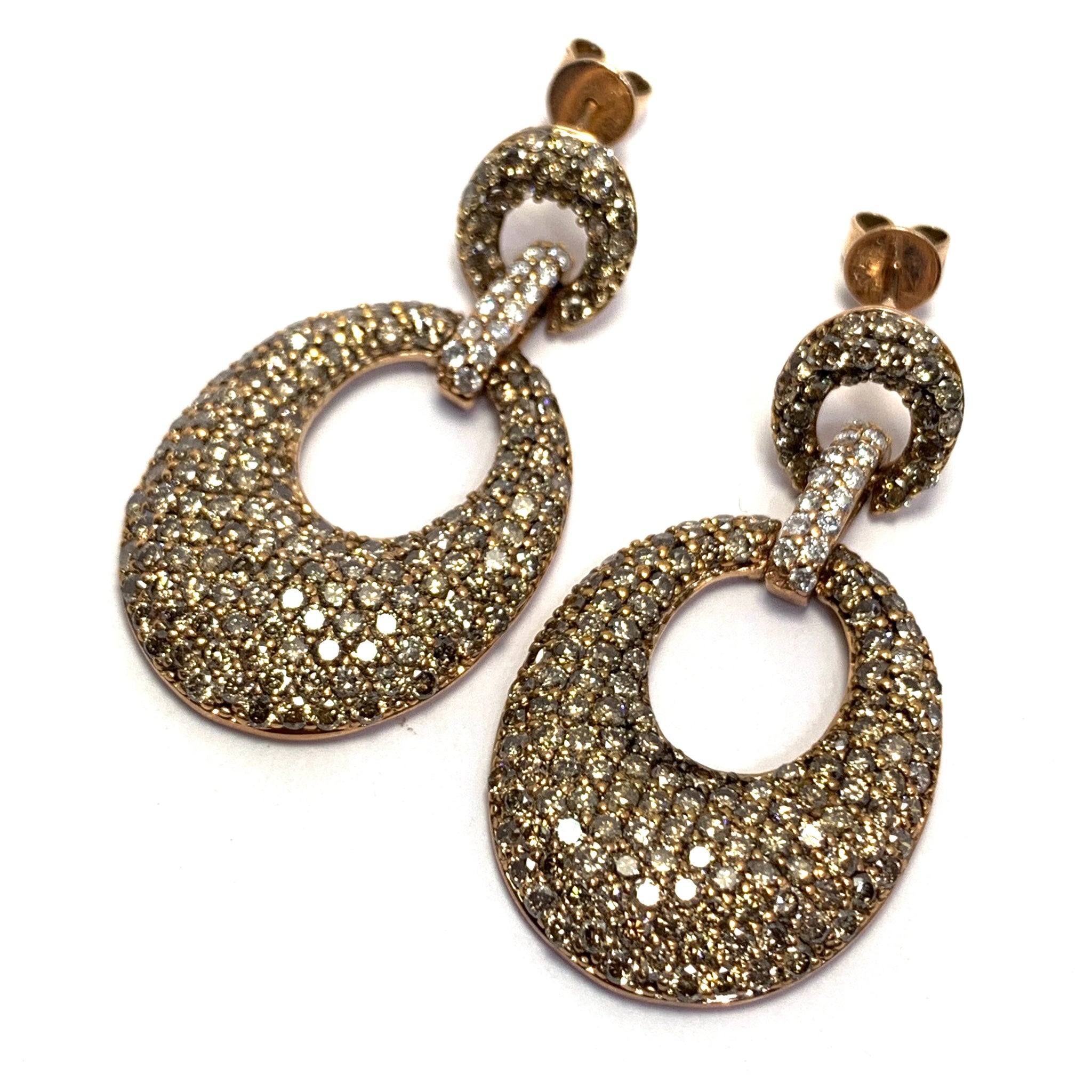 BROWN DIAMOND DANGLE EARRINGS