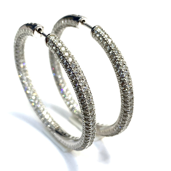 DIAMOND INSIDE OUT HOOP EARRINGS