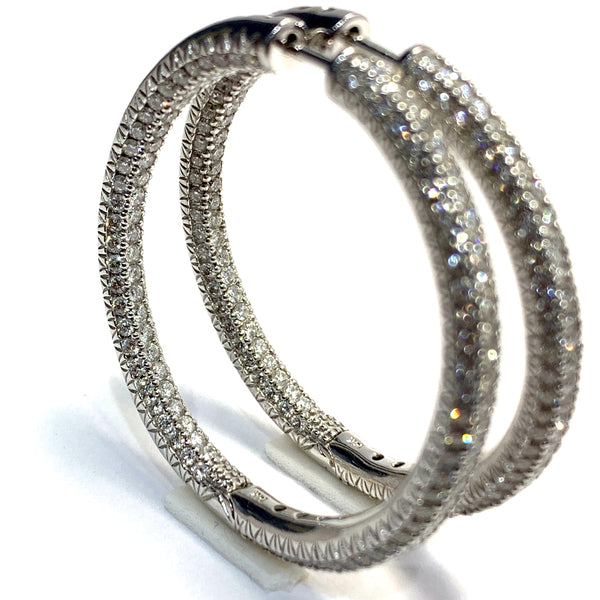 DIAMOND INSIDE OUT HOOP EARRINGS