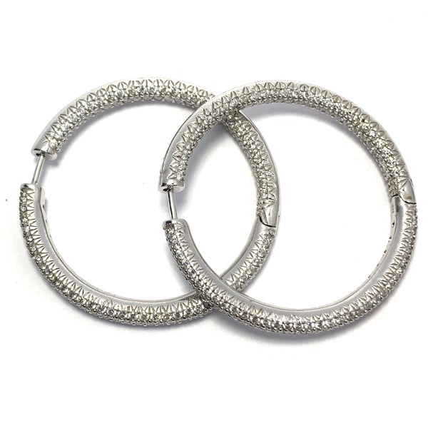 DIAMOND INSIDE OUT HOOP EARRINGS