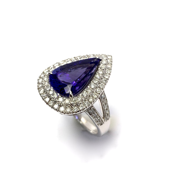 PEAR SHAPE TANZANITE RING