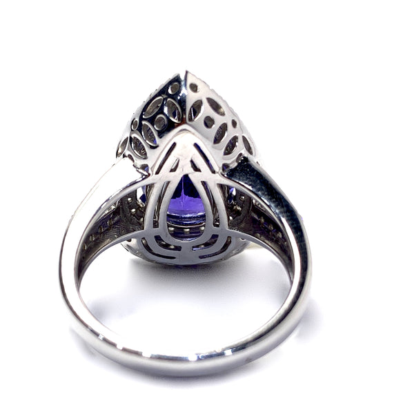PEAR SHAPE TANZANITE RING