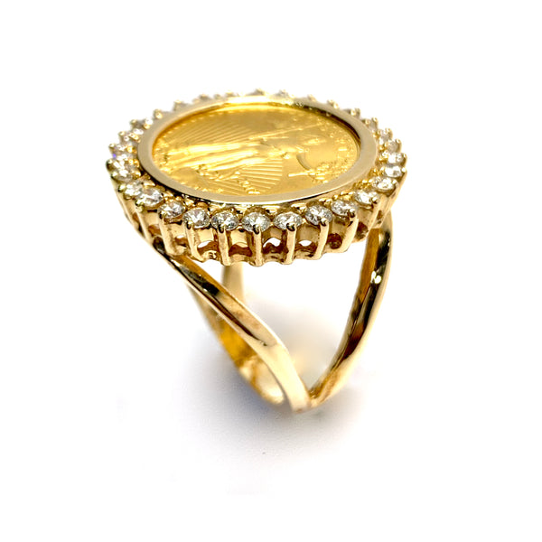 LADIES GOLD COIN RING