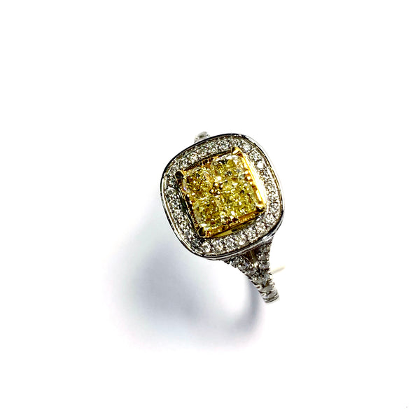 NATURAL YELLOW DIAMOND RING
