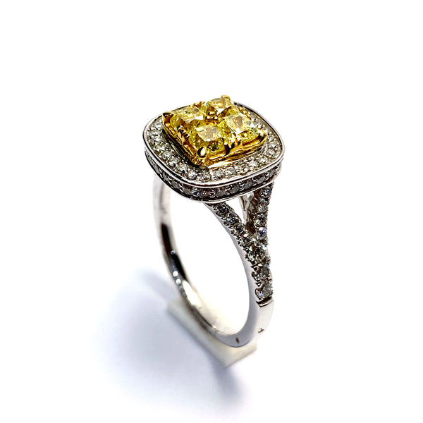 NATURAL YELLOW DIAMOND RING