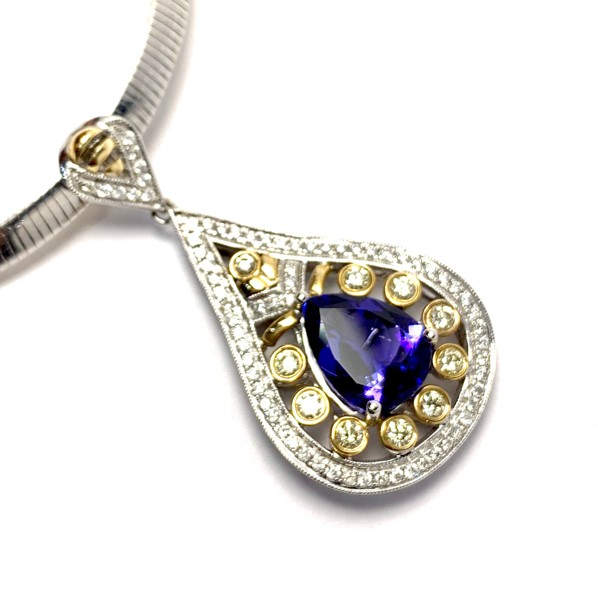 TWO TONE TANZANITE PENDANT