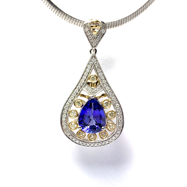 TWO TONE TANZANITE PENDANT