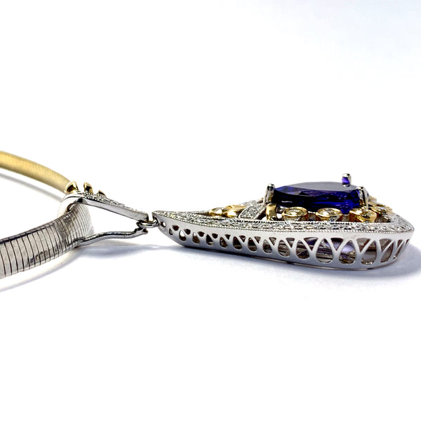 TWO TONE TANZANITE PENDANT