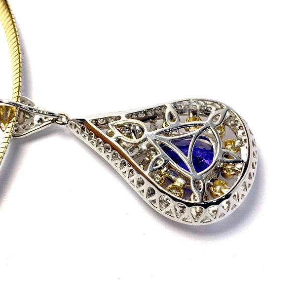 TWO TONE TANZANITE PENDANT