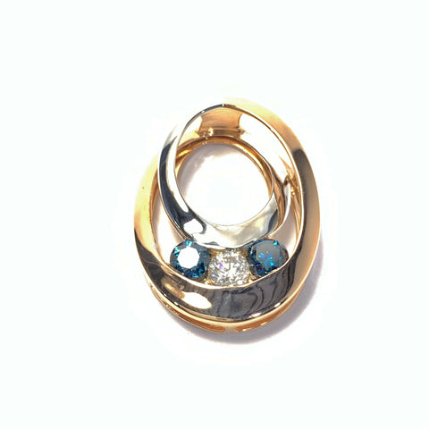 BLUE AND WHITE DIAMOND PENDANT