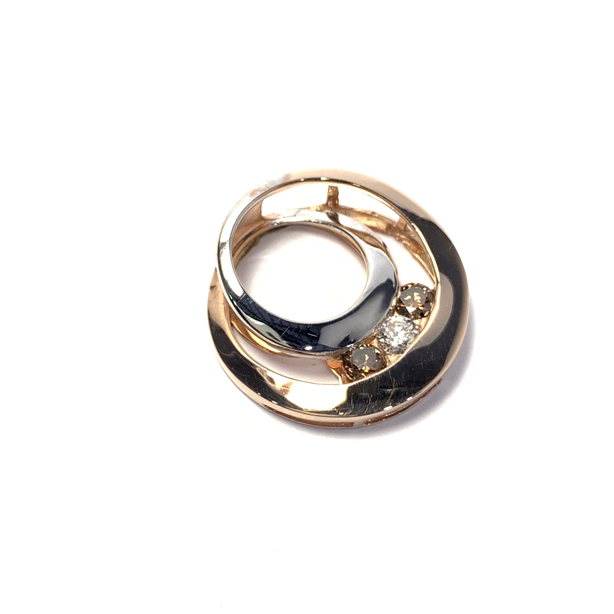 BROWN AND WHITE DIAMOND PENDANT