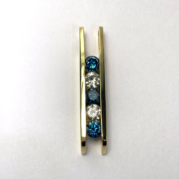 BLUE AND WHITE DIAMOND PENDANT