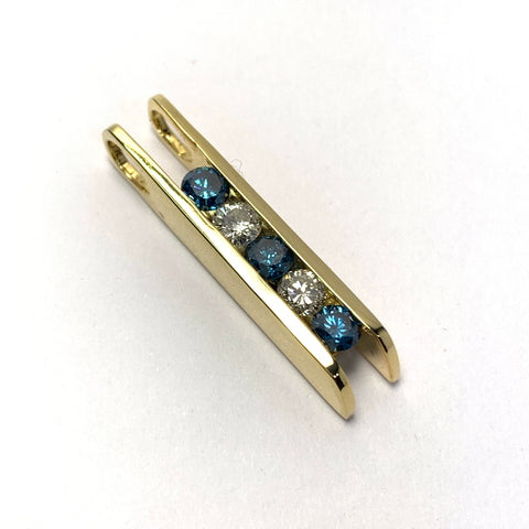 BLUE AND WHITE DIAMOND PENDANT