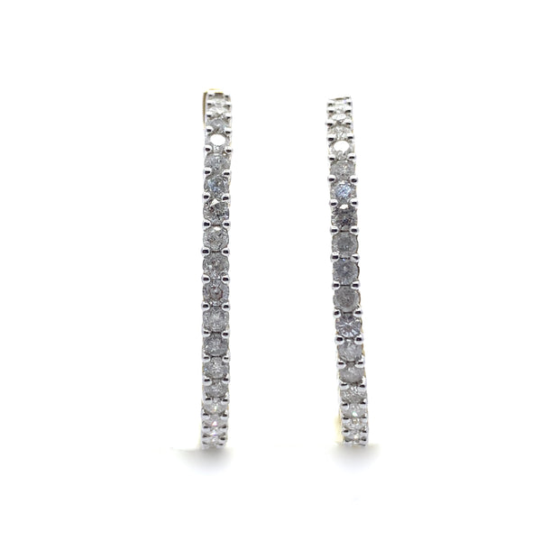 DIAMOND INSIDE OUT HOOP EARRINGS