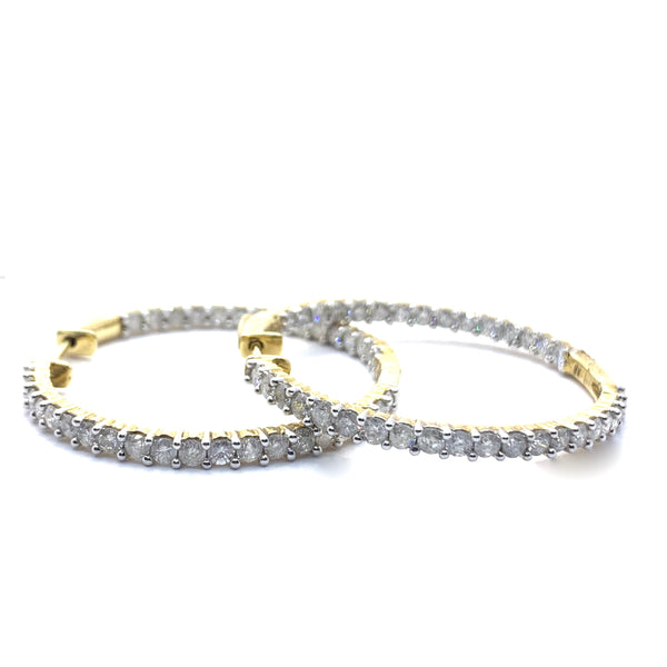 DIAMOND INSIDE OUT HOOP EARRINGS