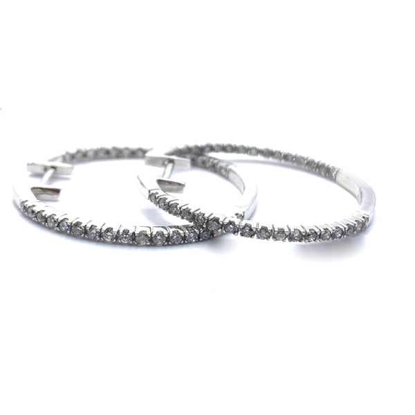 DIAMOND INSIDE OUT HOOP EARRINGS