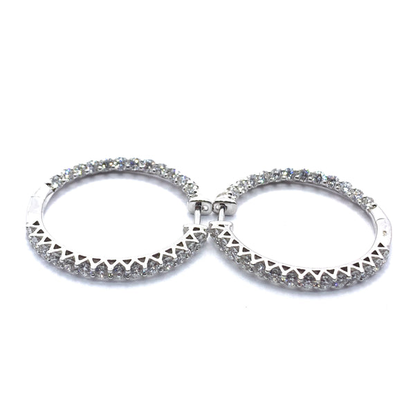 DIAMOND INSIDE OUT HOOP EARRINGS