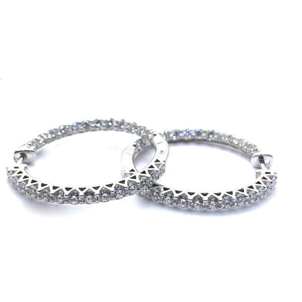 DIAMOND INSIDE OUT HOOP EARRINGS