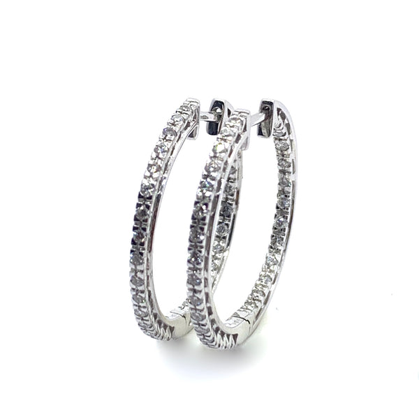 DIAMOND INSIDE OUT HOOP EARRINGS
