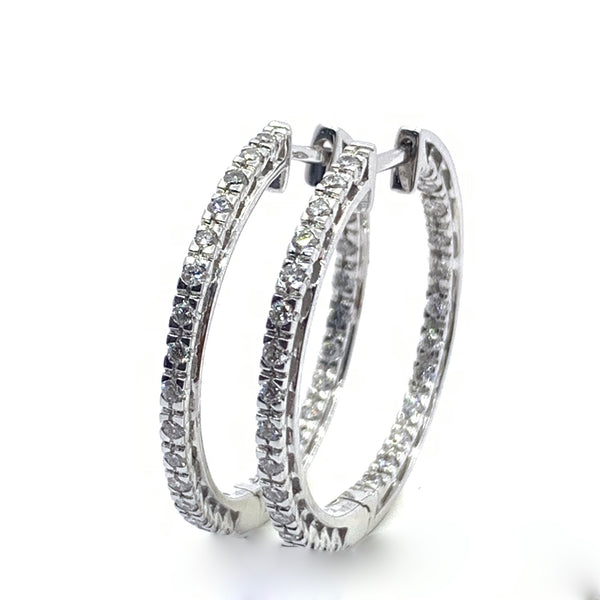 DIAMOND INSIDE OUT HOOP EARRINGS