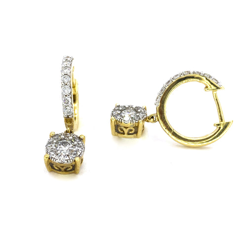 YELLOW GOLD DIAMOND DROP EARRINGS
